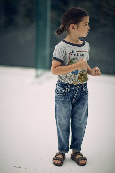 SEA CHIBI VINTAGE STRAIGHT DENIM PANTS FOR KIDS