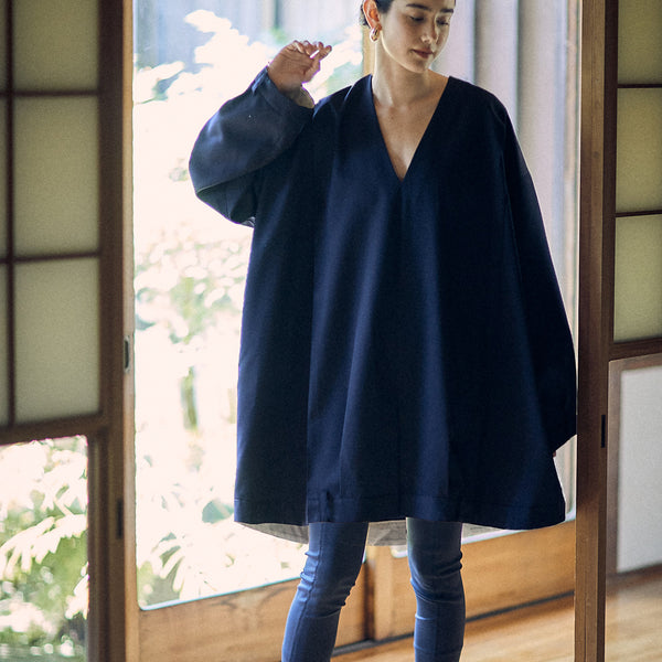 新品タグ付　cen. セン　ウールライクポンチョコート ネイビー　リバー 新品タグ付 cen. セン ウールライクポンチョコート ネイビー リバー