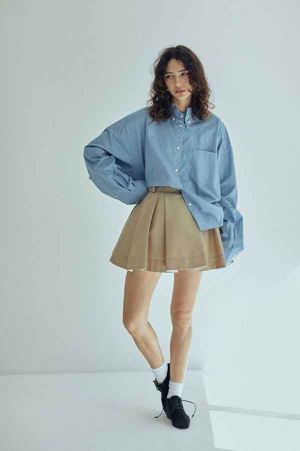 [SALE] SEA CHINO PLEATED SWAN MINI SKIRT