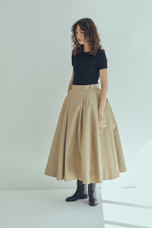 [SAMPLE SALE] SEA CHINO PLEATED SWAN SKIRT