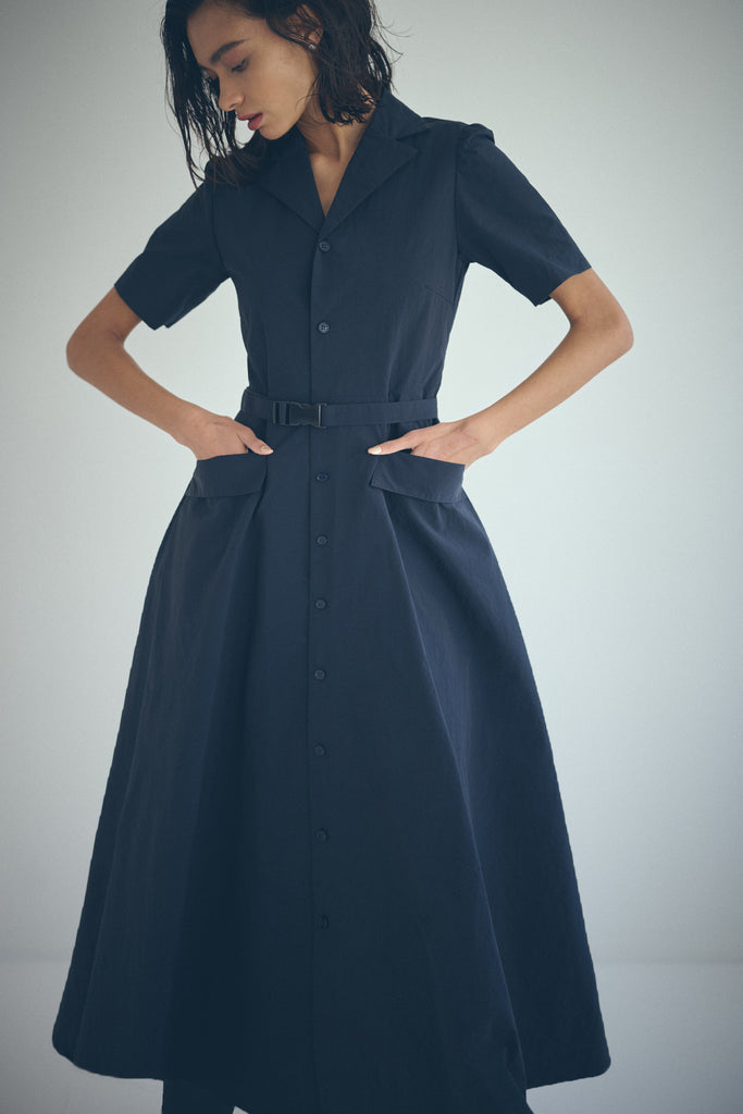 新作】SEA オープンカラー タッサードレス