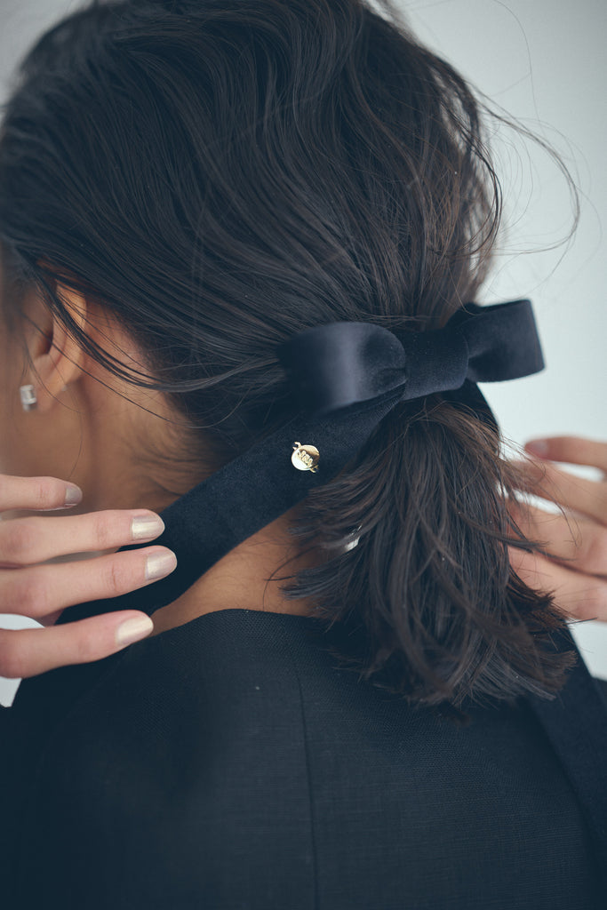 セレナーデ　リボン・ゴム付き ONLINE SHOP & S-STORE限定] SEA VELOR RIBBON HAIR TIE
