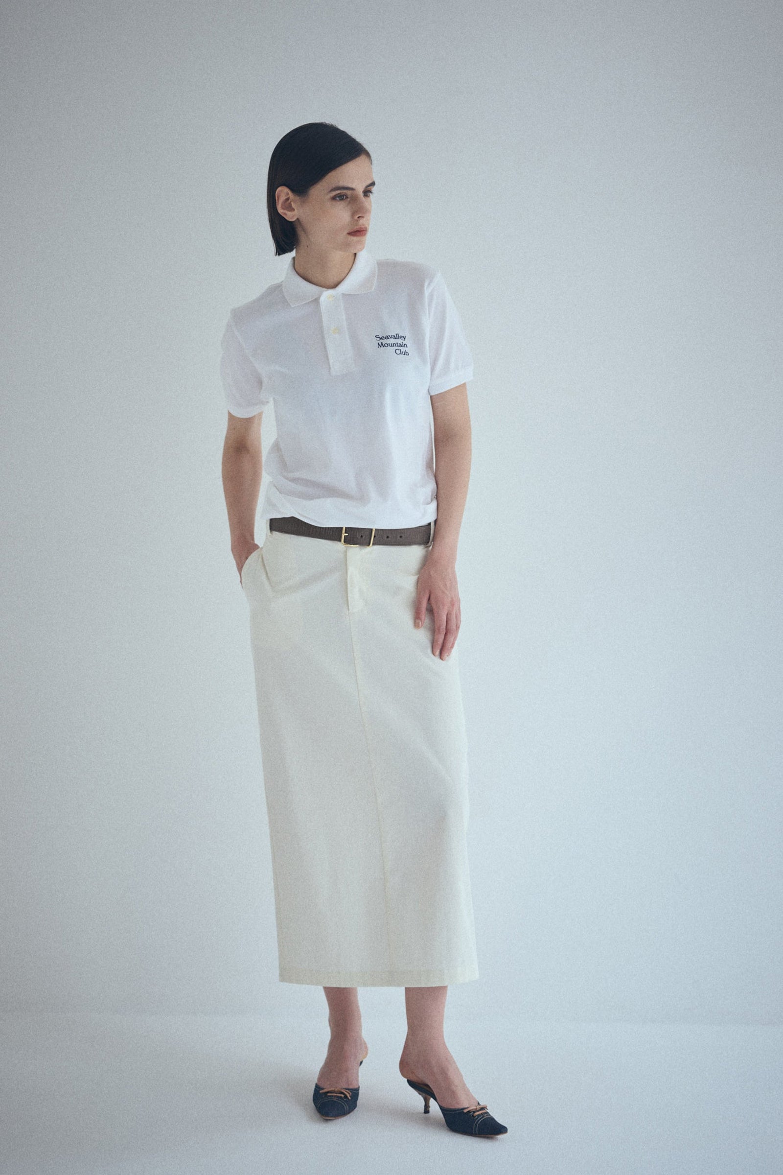 SEA CHINO PENCIL LONG SKIRT