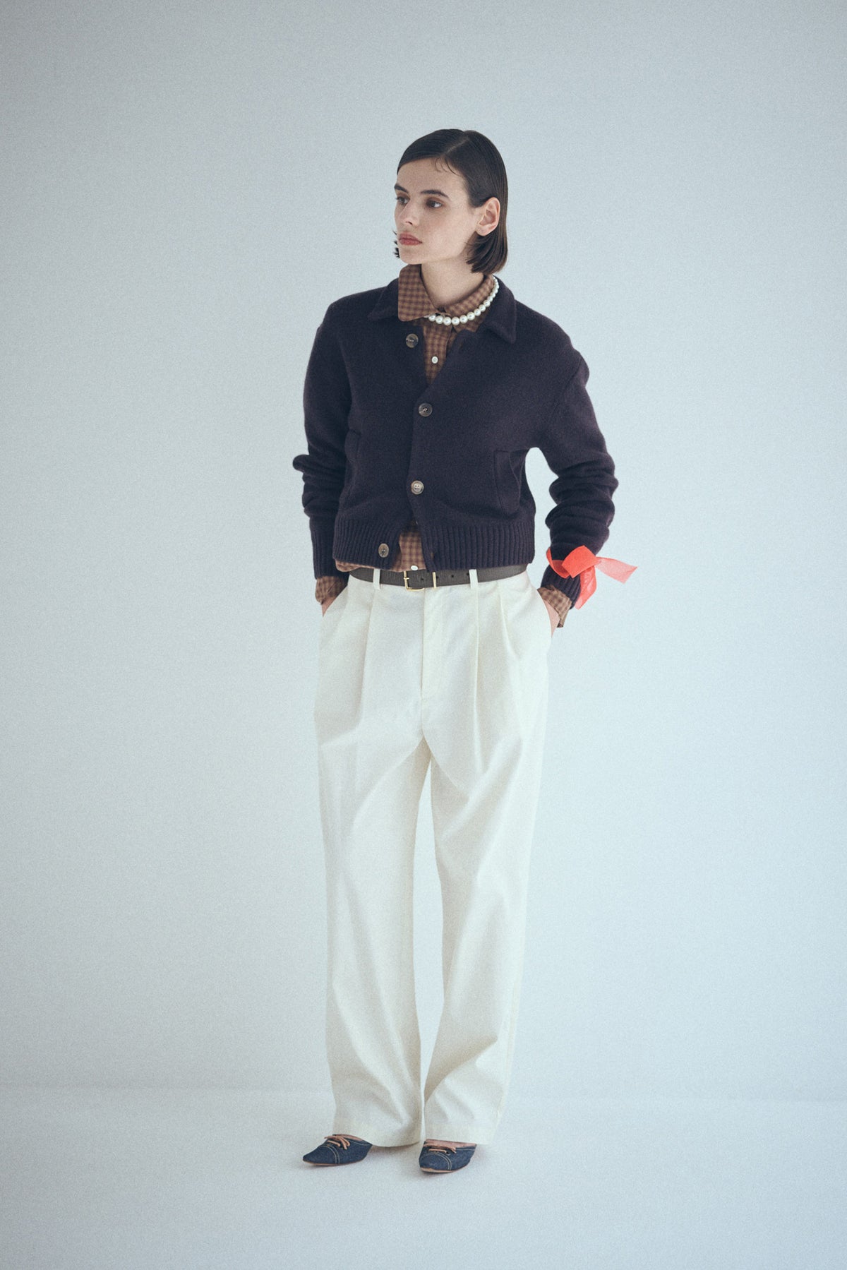 SEA シー SERGE OVERLYING WASABI TROUSERS
