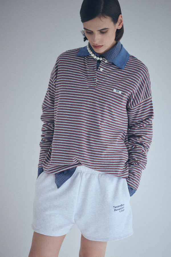 [ONLINE SHOP & S-STORE限定] SEA STRIPED L/S POLO SHIRT