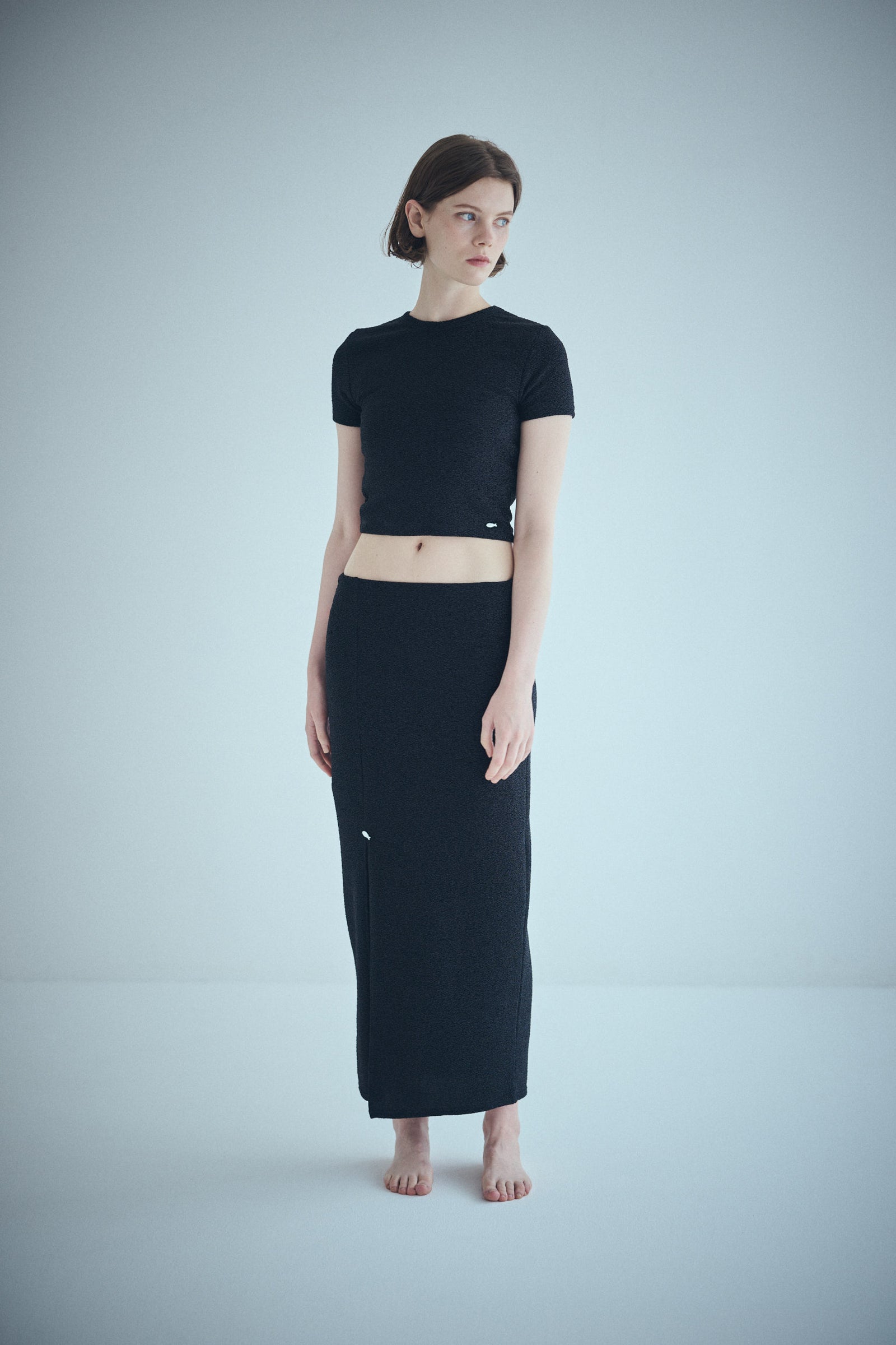 BRIEFING 新品　CL GLITTER LINE KNIT SKIRT S SALE] SEA GLITTER SARDINE BUTTON SLIT SKIRT