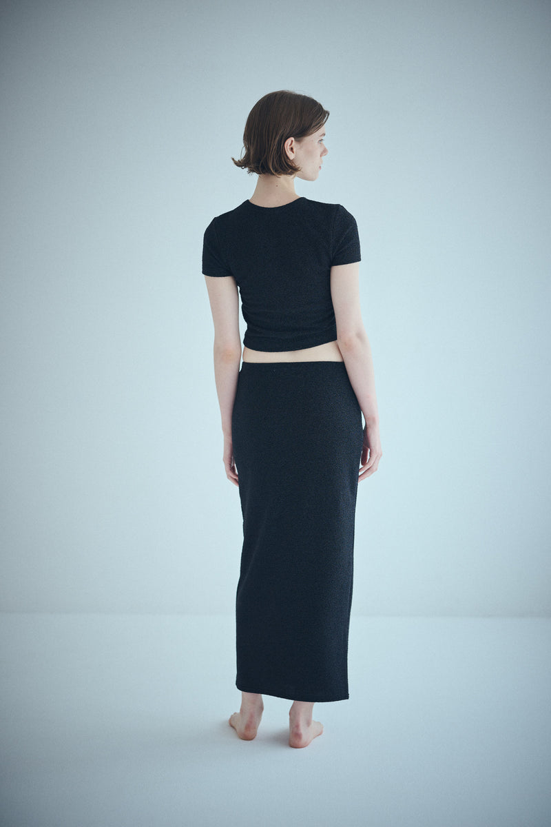 SEA GLITTER SARDINE BUTTON SLIT SKIRT