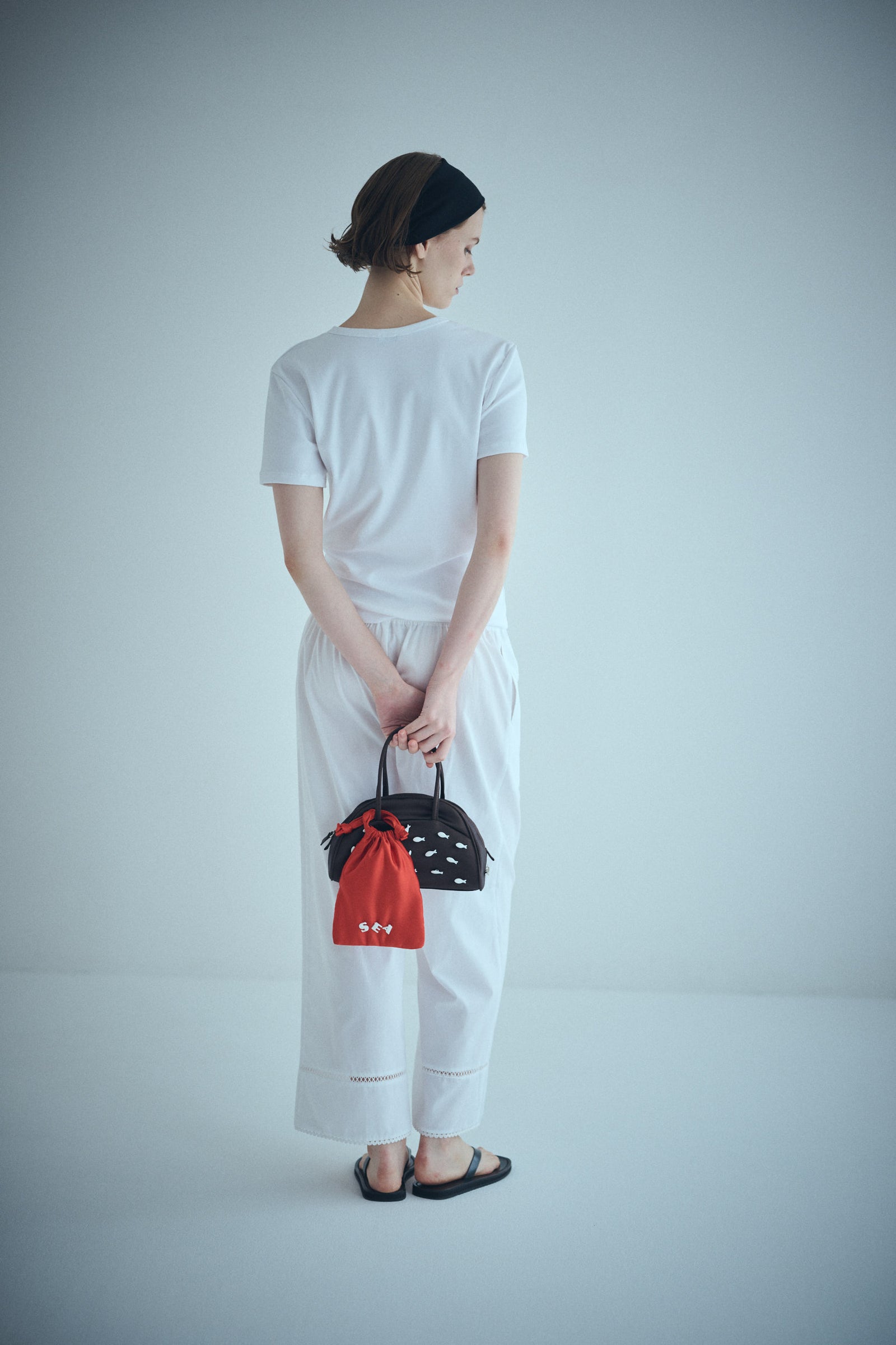 SEA SARDINE SATIN MINI BOSTON BAG