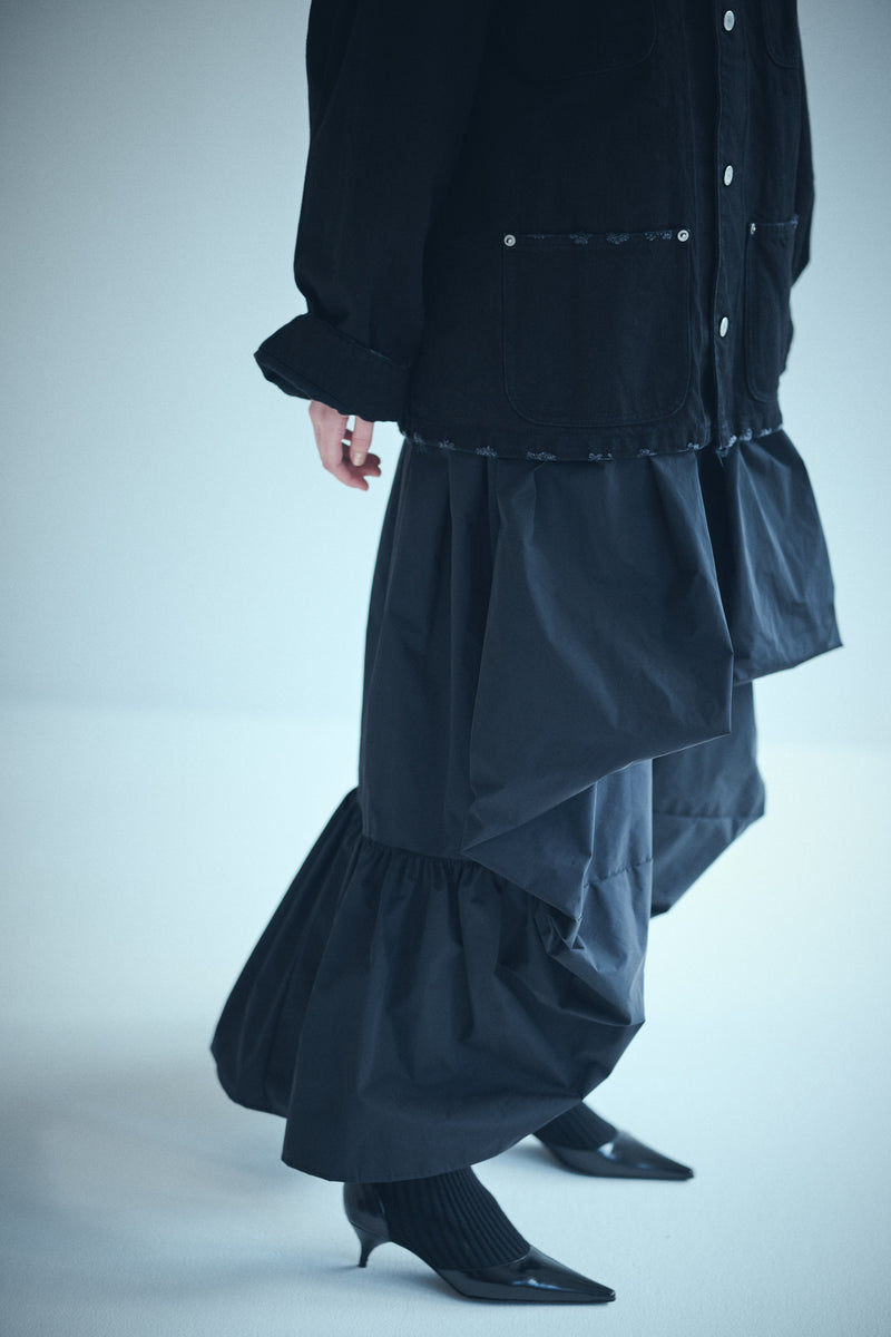 SEA TAFFETA VOLUME DRAPE SKIRT