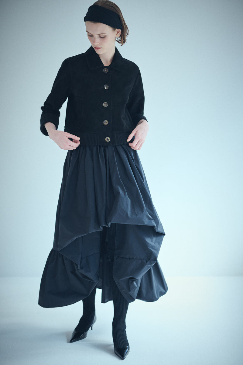 SEA TAFFETA VOLUME DRAPE SKIRT