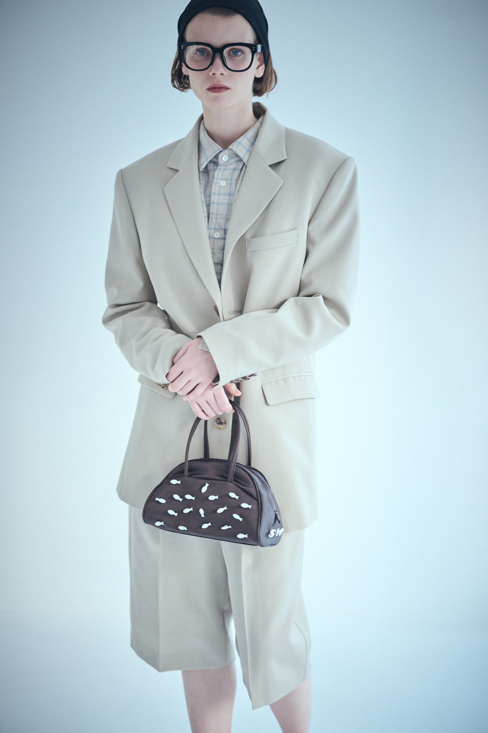 SEA SARDINE SATIN MINI BOSTON BAG