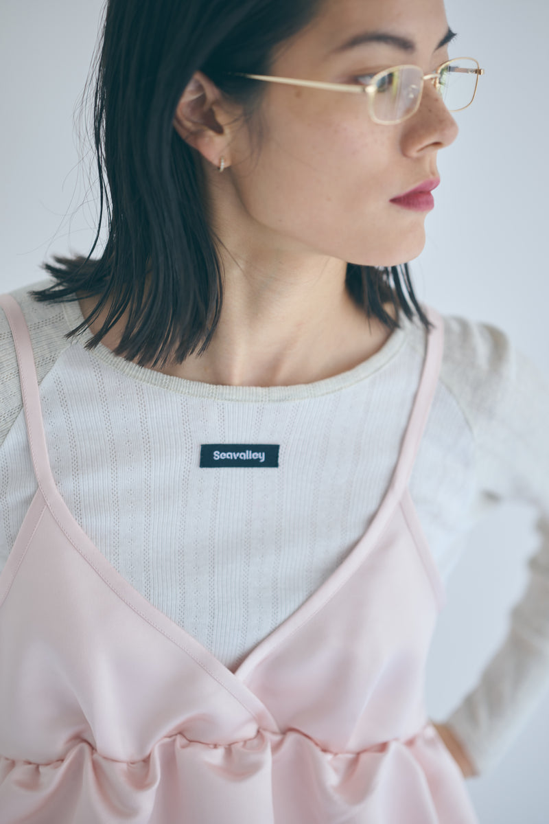SEA EYELET RIBBED BASEBALL RAGLAN L/S TEE
