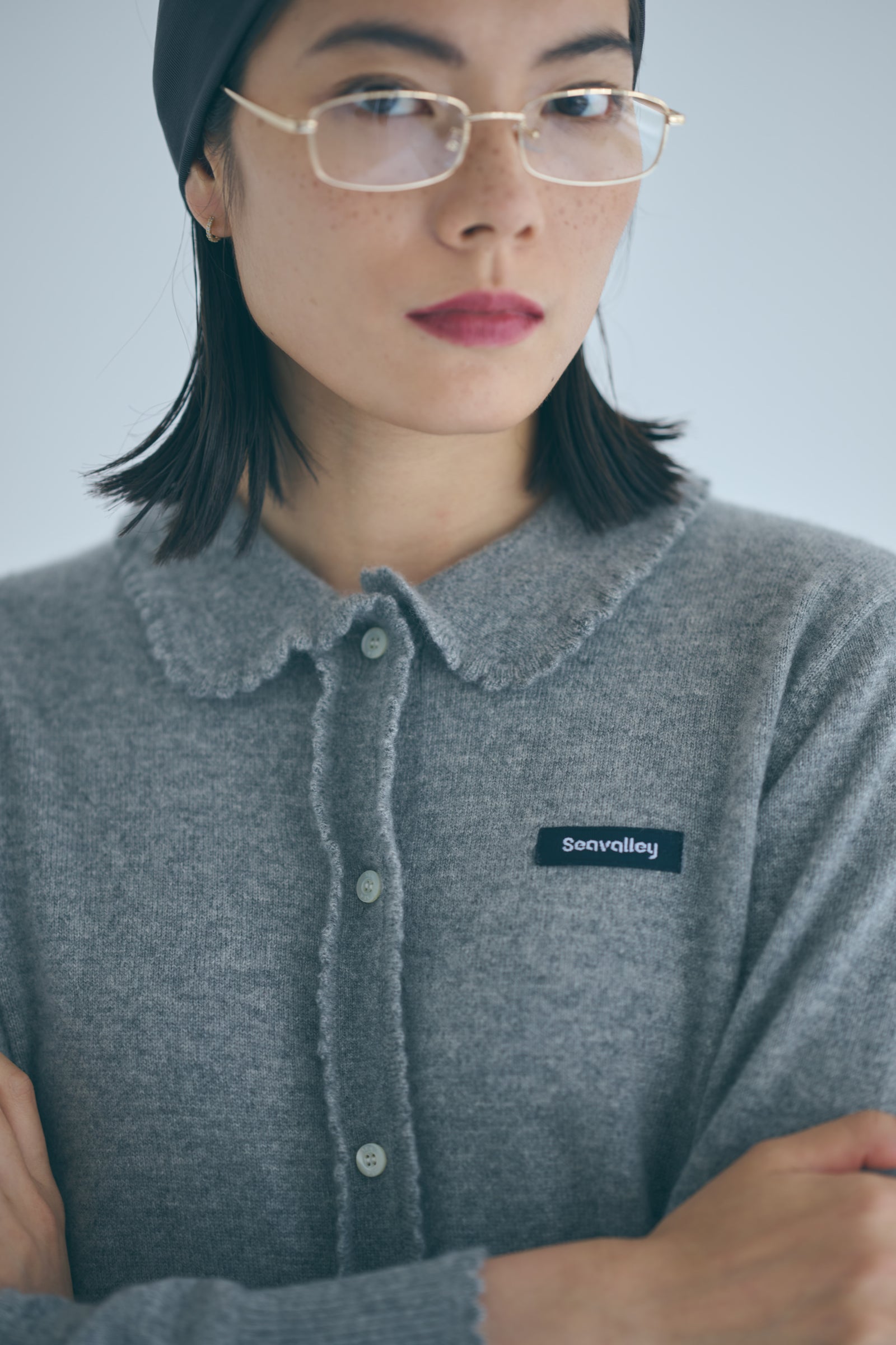 SEA カシミヤフリルニットカーディガン SEA CASHMERE FRILL KNIT CARDIGAN