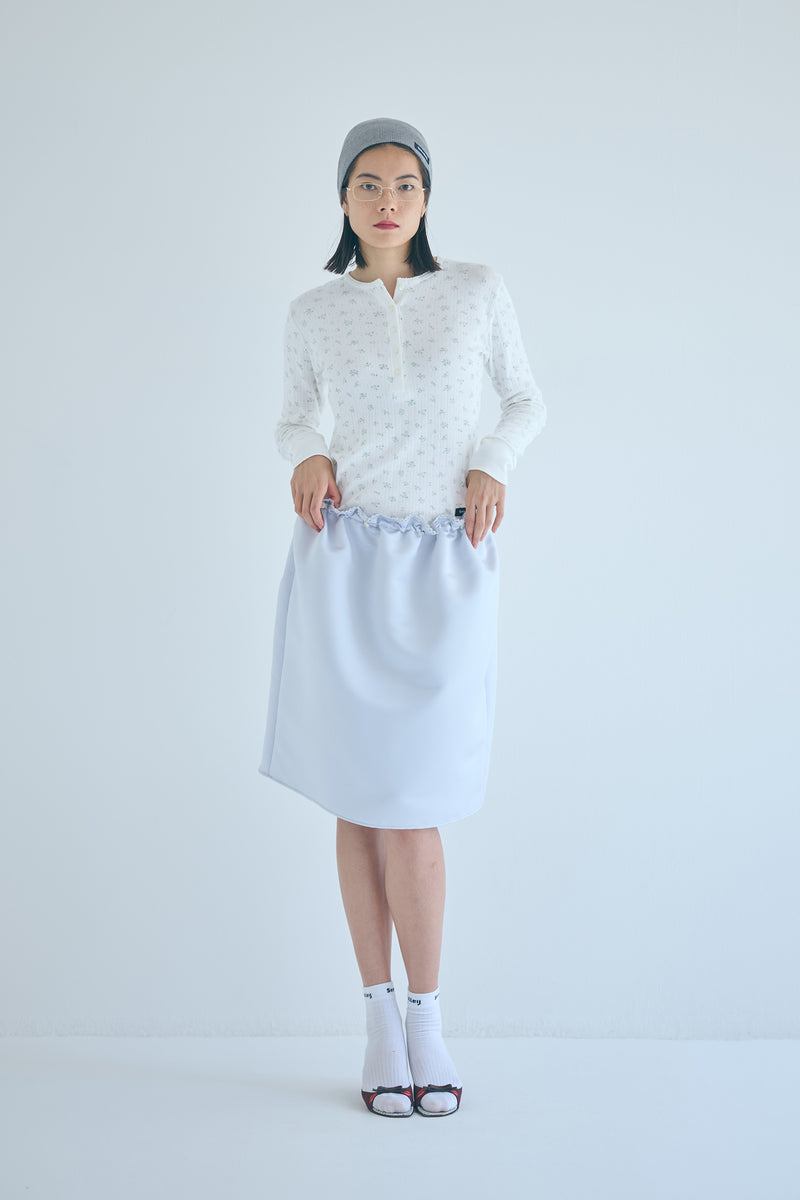 SEA FLORAL EYELET RIBBED HENLEY NECK L/S TEE