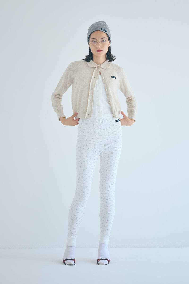 SEA FLORAL EYELET RIBBED LEGGINGS