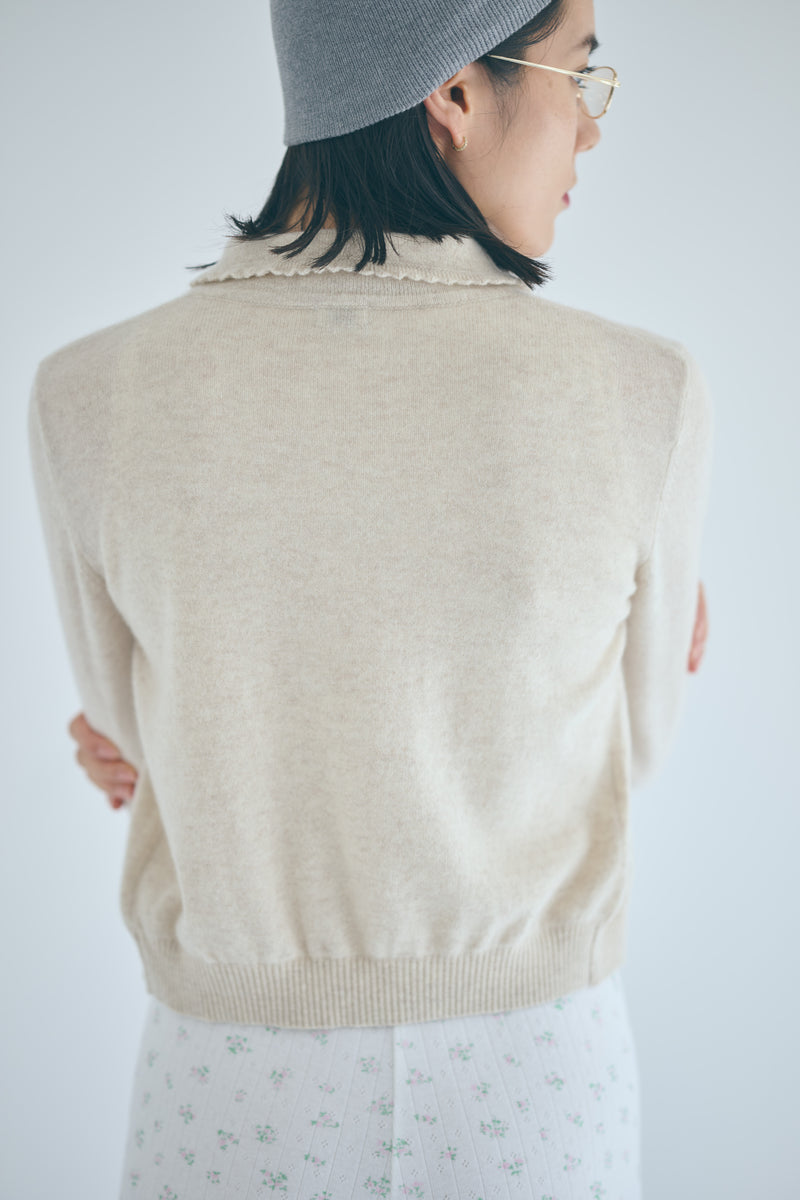 SEA CASHMERE FRILL KNIT CARDIGAN