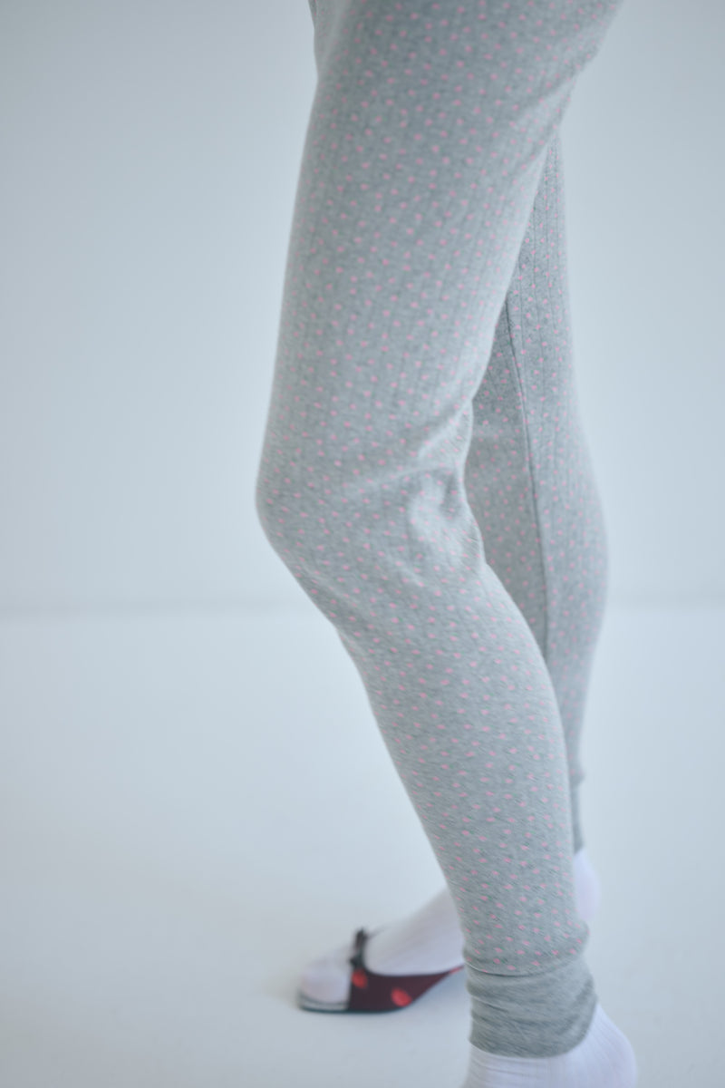 SEA FLORAL EYELET RIBBED LEGGINGS