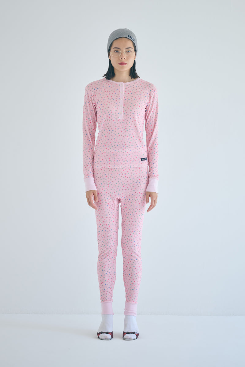 SEA FLORAL EYELET RIBBED LEGGINGS