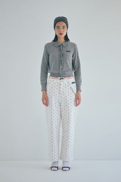 SEA FLORAL DENIM TROUSERS