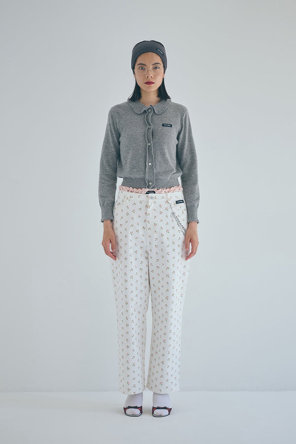SEA FLORAL DENIM TROUSERS