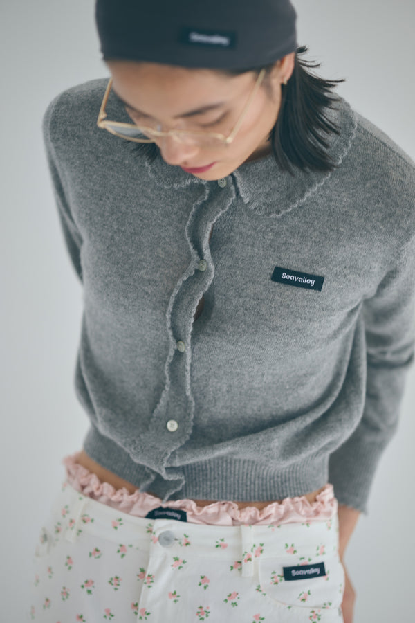 SEA CASHMERE FRILL KNIT CARDIGAN