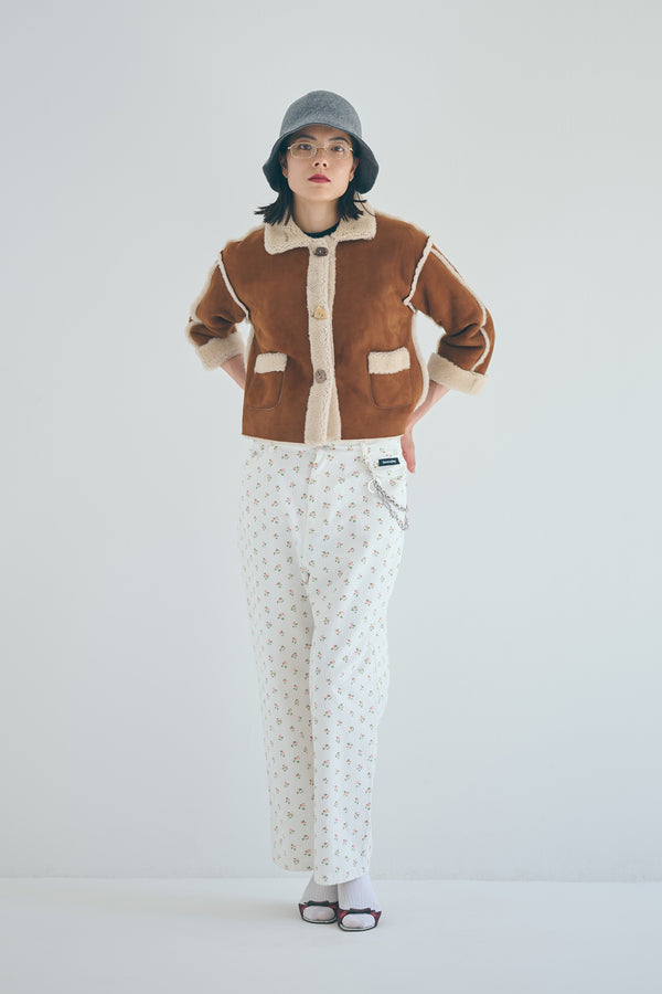 SEA FLORAL DENIM TROUSERS