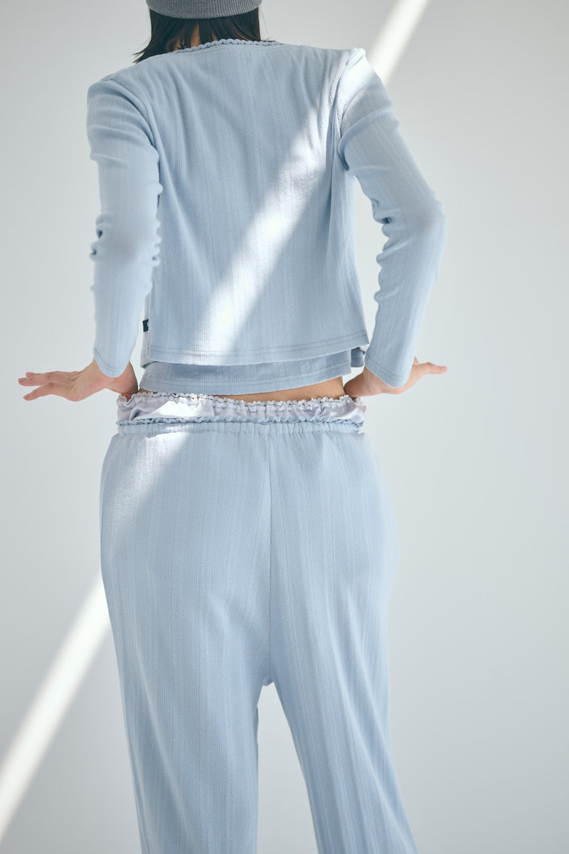 SEA EYELET RIBBED CARDIGAN
