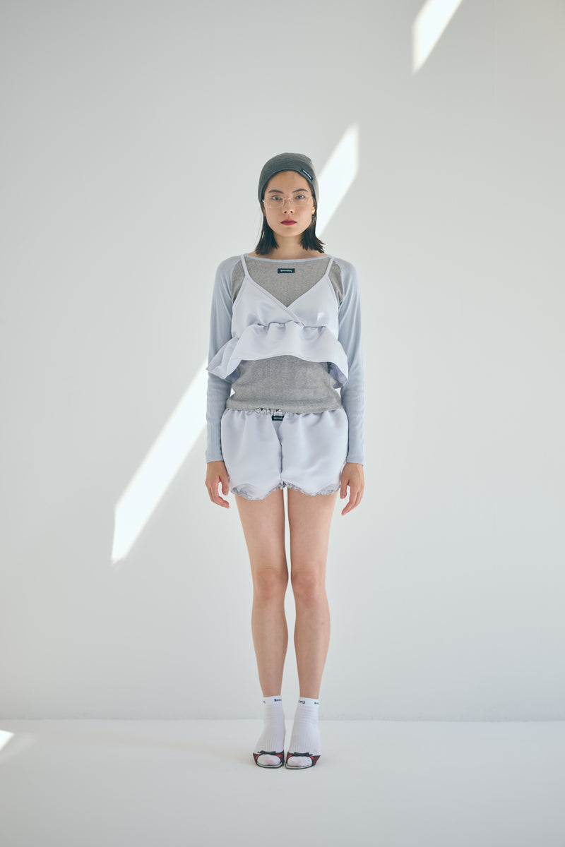SEA HEAVY SATIN PUMPKIN SHORTS