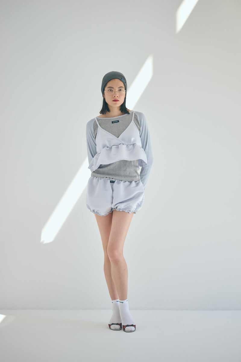 SEA HEAVY SATIN PUMPKIN SHORTS