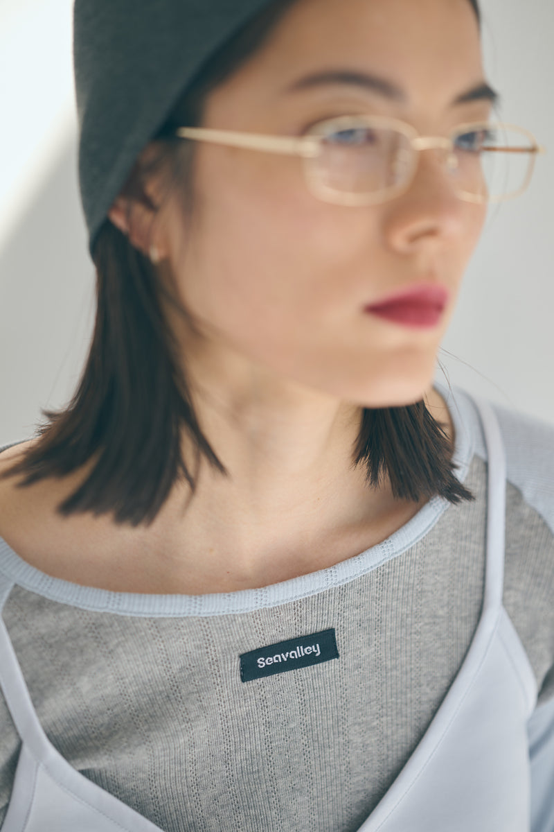 SEA EYELET RIBBED BASEBALL RAGLAN L/S TEE