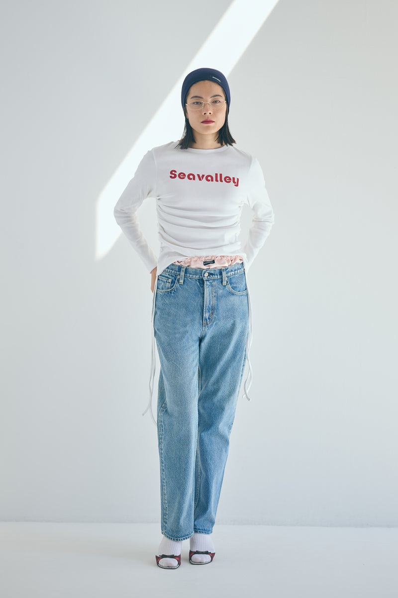 SEA SEAVALLEY GLITTER SHIRRING TOP