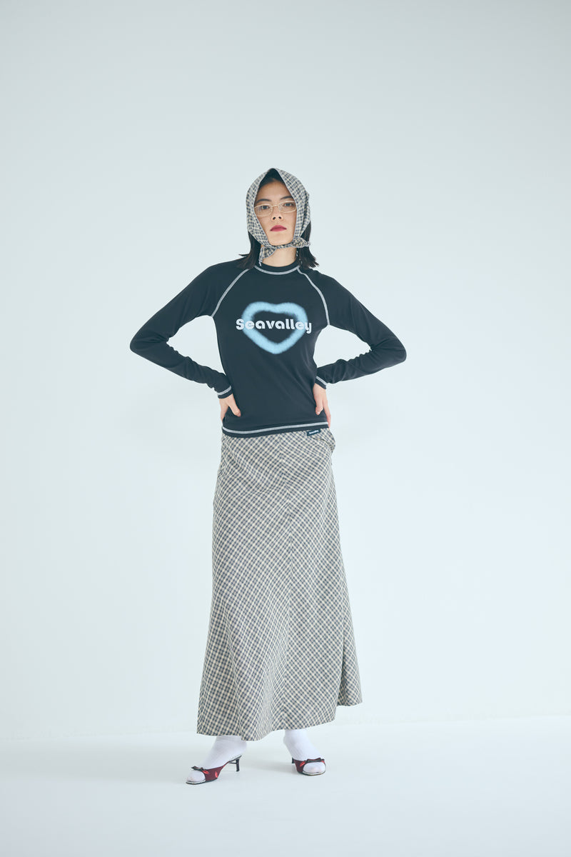 SEA CLASSIC CHECK BIAS FLARE SKIRT