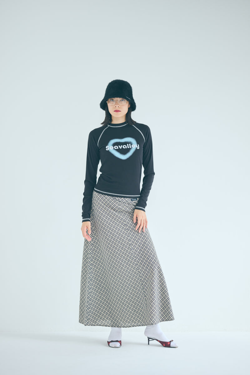SEA CLASSIC CHECK BIAS FLARE SKIRT
