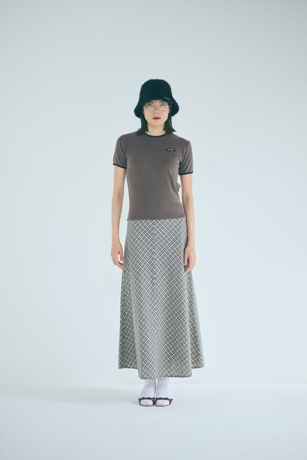 SEA CLASSIC CHECK BIAS FLARE SKIRT