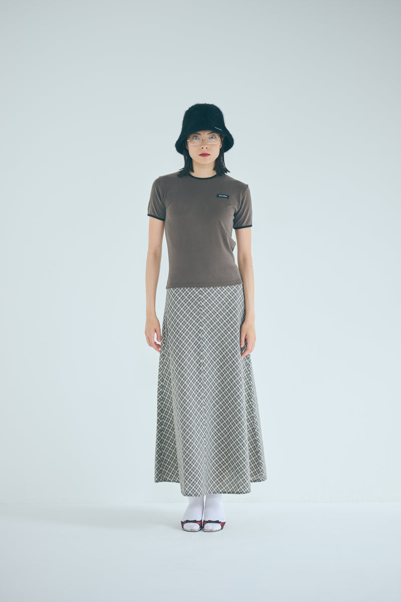 SEA CLASSIC CHECK BIAS FLARE SKIRT