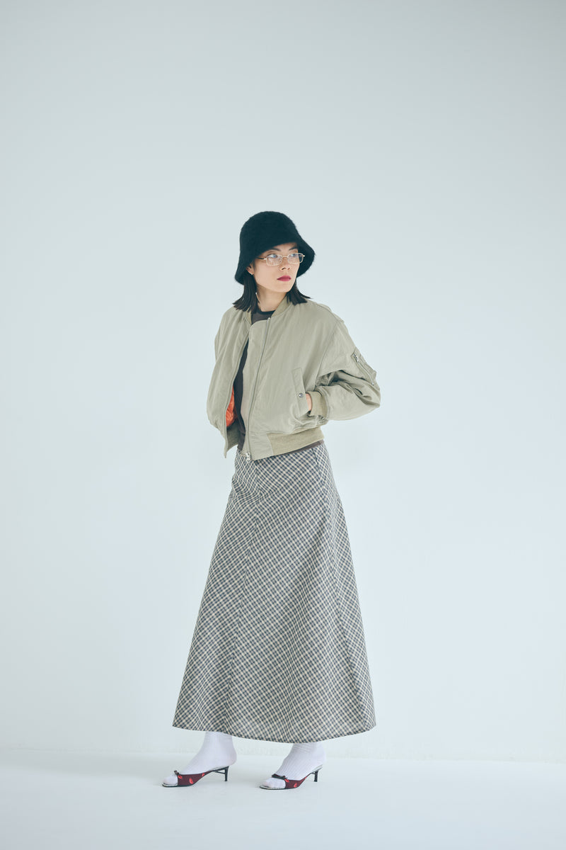 SEA CLASSIC CHECK BIAS FLARE SKIRT