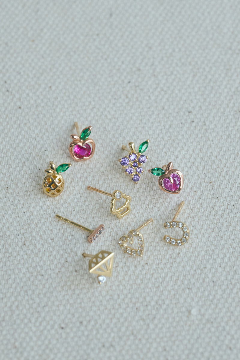 SEA 14K HEART EARRING