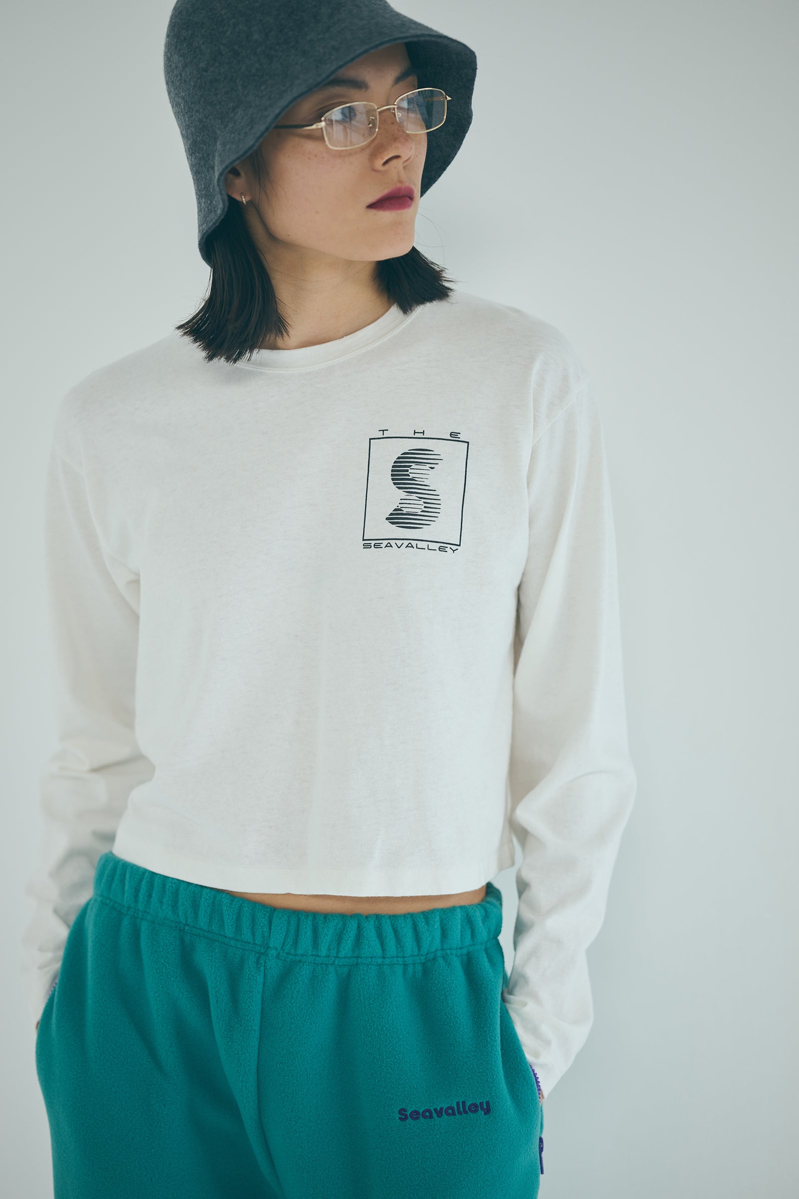 SEA SEAVALLEY リネンコットンシャツ SEA GRAPHIC L/S TEE (THE SEAVALLEY)