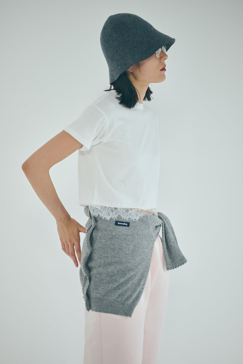 SEA CASHMERE FRILL KNIT CARDIGAN