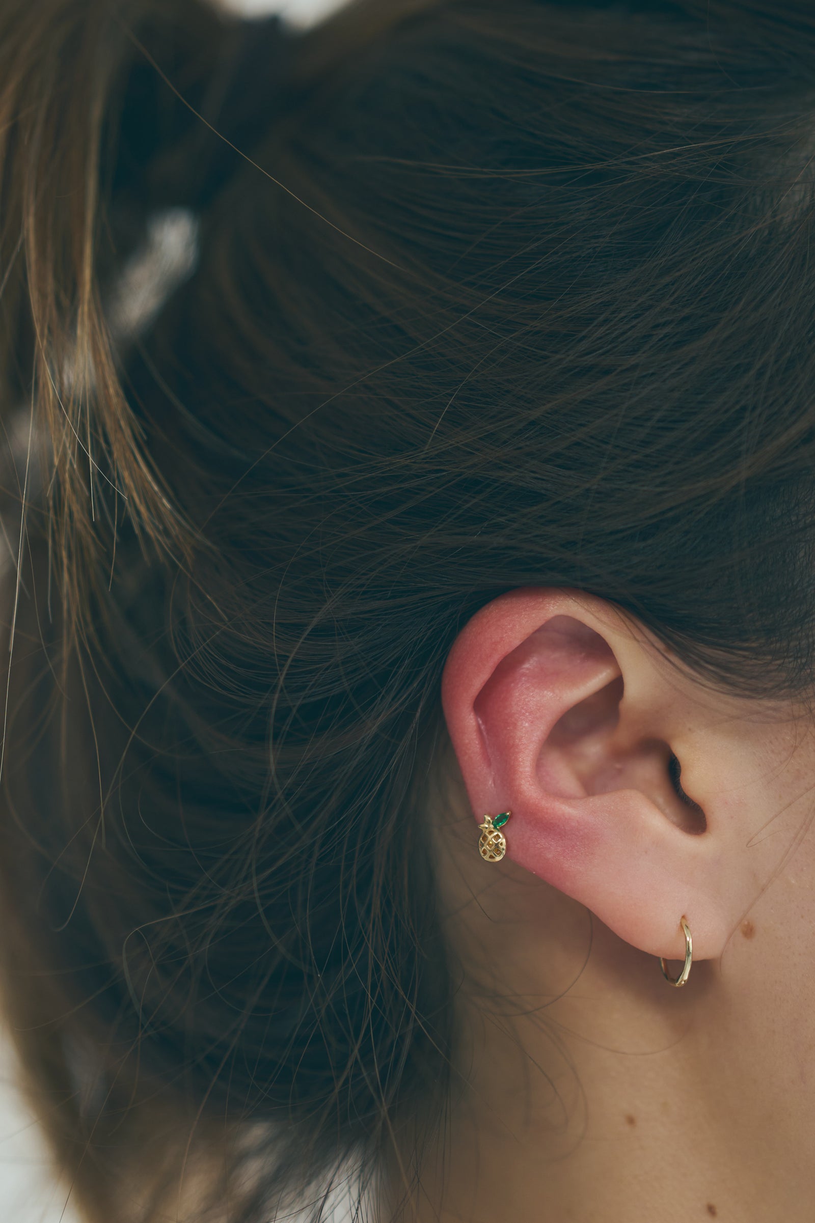 SEA 14K FRUIT EARRING (PINEAPPLE)