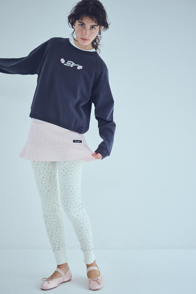 SEA SV RHINESTONE RAGLAN-SLEEVE SWEATSHIRT