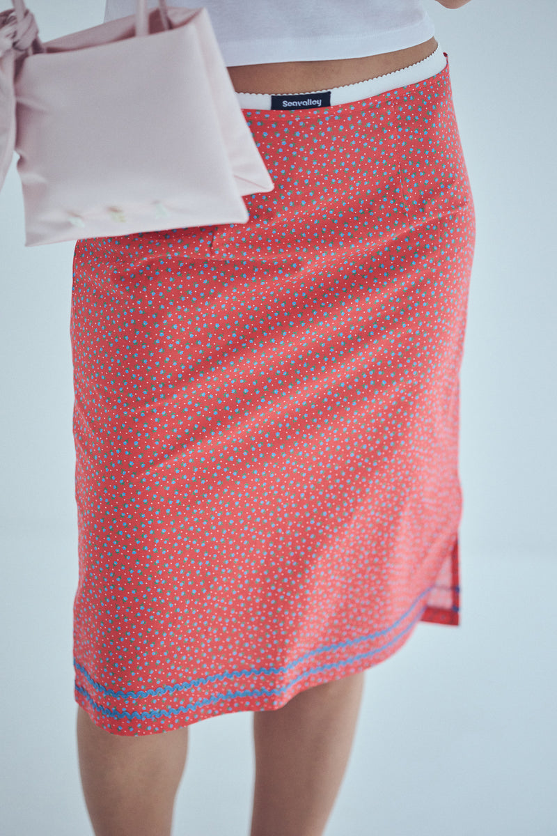SEA FLORAL PENCIL SKIRT