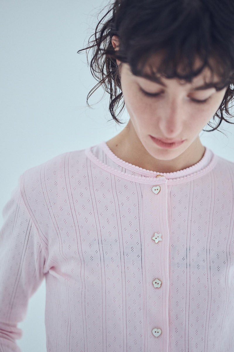 SEA EYELET FRAISE CARDIGAN