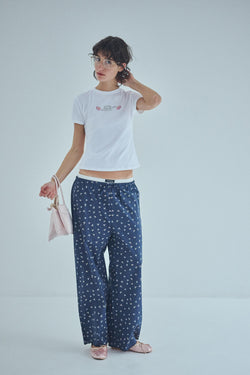 SEA FLORAL EASY PANTS
