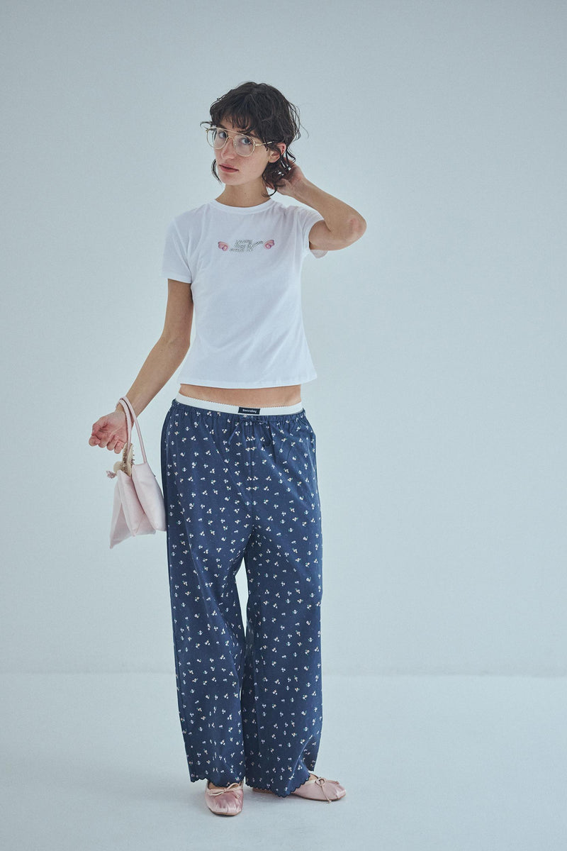 SEA FLORAL EASY PANTS