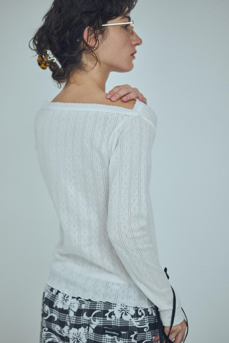 SEA フローラル アイレットリブ ヘンリーネックL/S TEE SEA フローラル アイレットリブ ヘンリーネックL/S TEEの通販