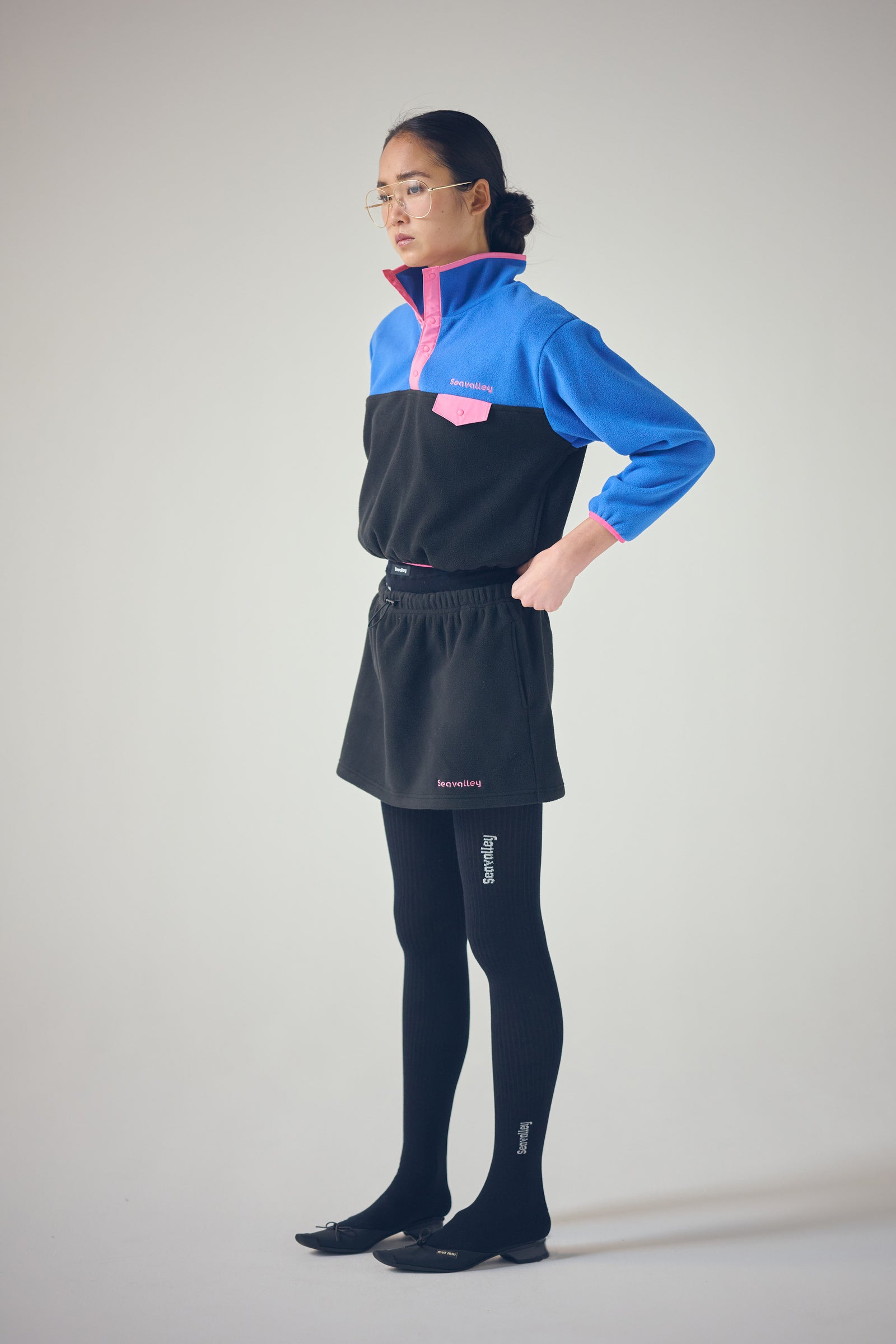 SEA SEAVALLEY COTTON RIB KNIT TIGHTS