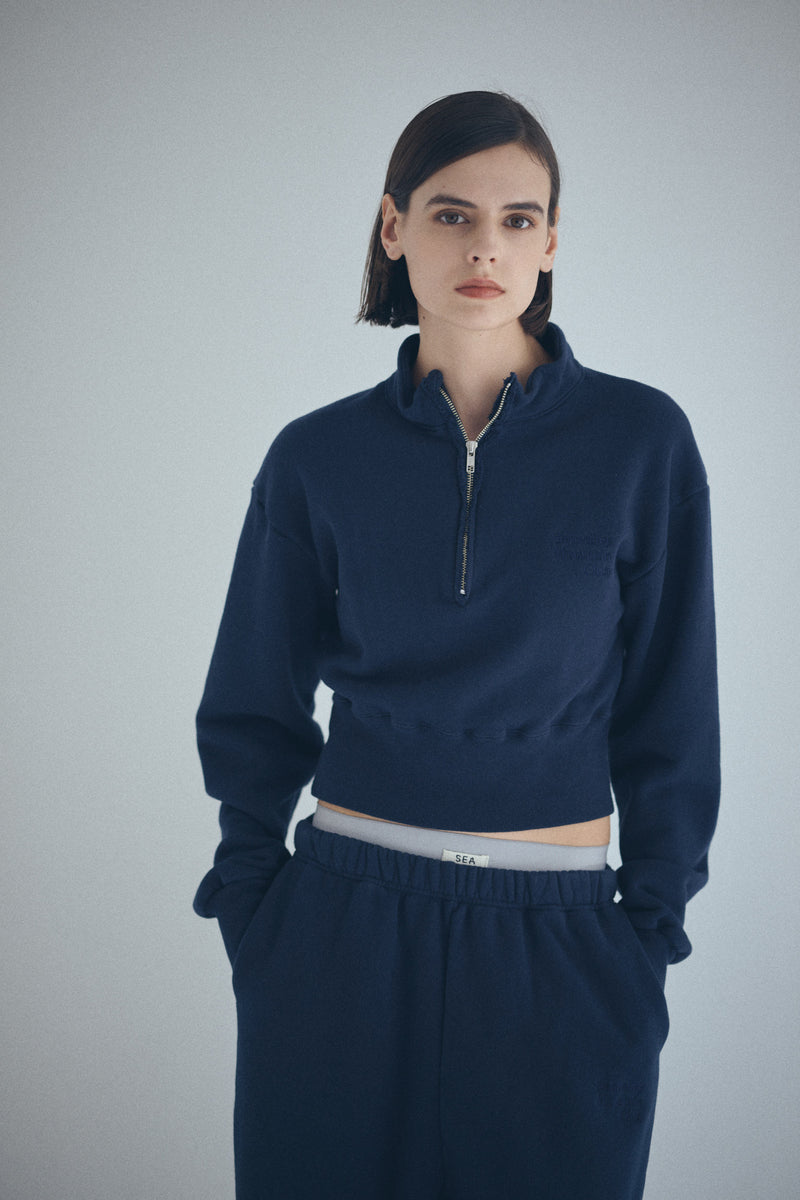 SEA Seavalley Mountain Club CROPPED HALF ZIP SWEAT TOPS