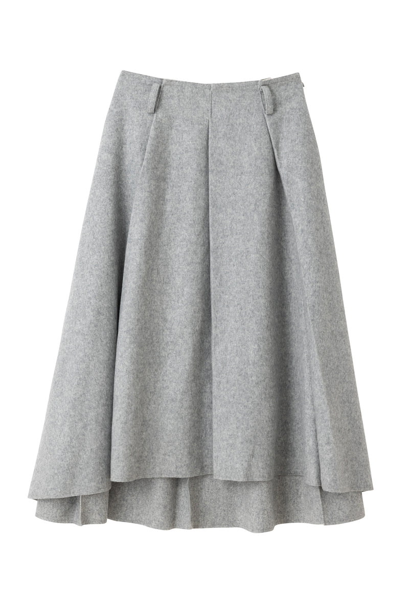 SEA "CASHMERE LIKE" WOOL PLEATED FLAIRED SKIRT