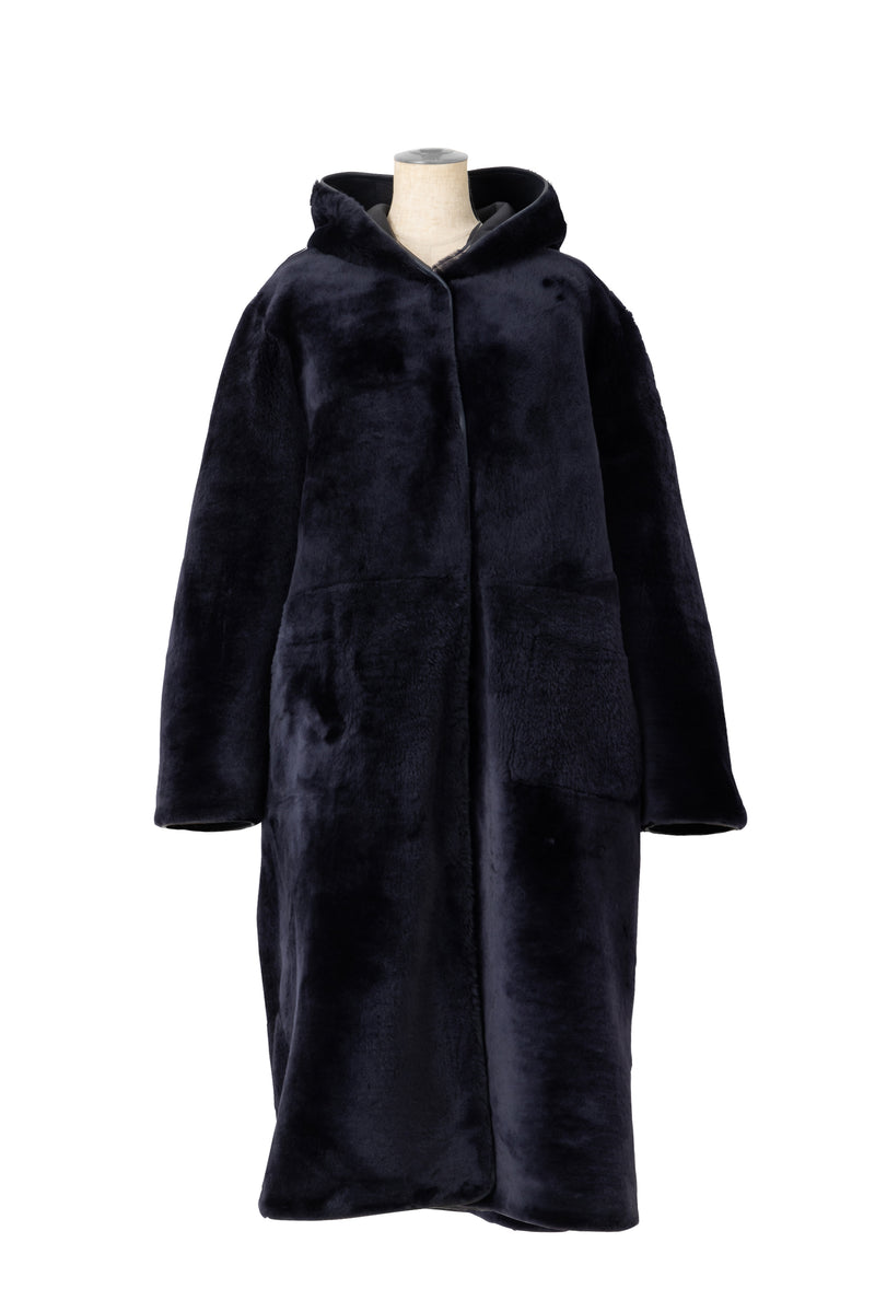 SEA REVERSIBLE 2WAY OVER SIZED MOUTON COAT